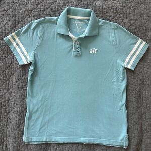 Abercrombie Kids Blue Polo Shirt Short Sleeve AFF Logo Size 15/16
